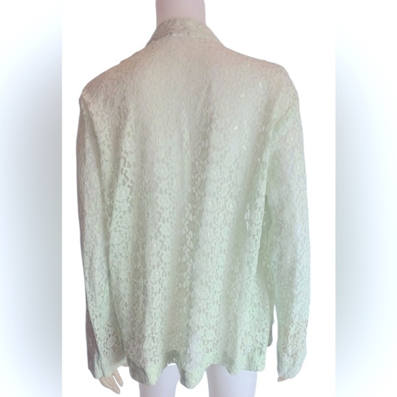Chic Lace cover up Blouse in Soft Green - Picture 2 of 6